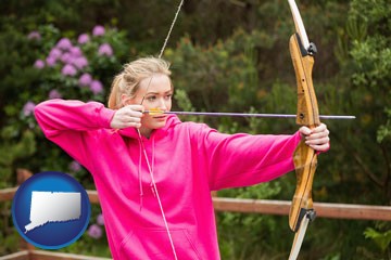 archery range with Connecticut icon