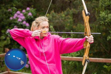 archery range with Hawaii icon