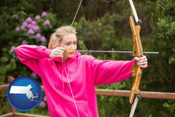 archery range with Massachusetts icon