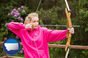 archery range with Montana icon