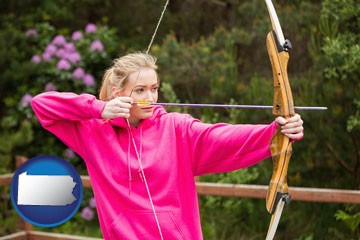 archery range with Pennsylvania icon