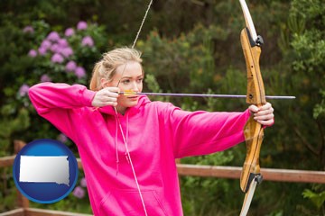 archery range with South Dakota icon