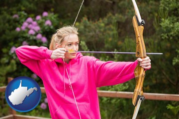 archery range with West Virginia icon
